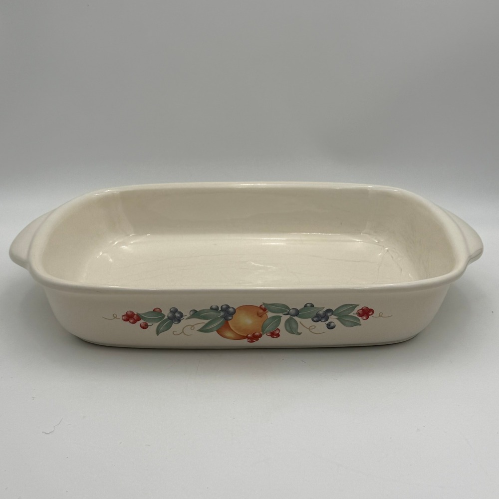 Corelle Coordinates Abundance Stoneware 9x13 Baking Dish Lasagna Pan Fruit Motif
